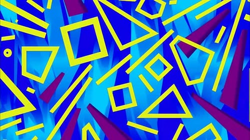 Dynamic Retro Geometric Shapes Loop Background