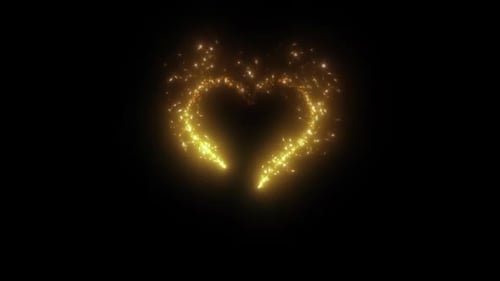 Golden Glitter Heart Reveal Animation
