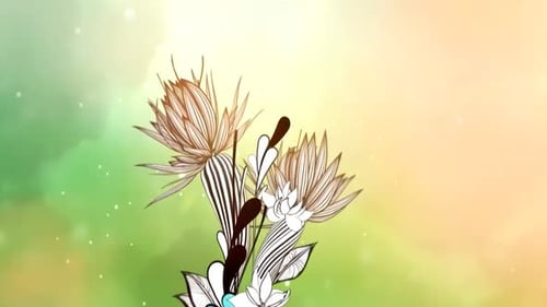 Digital art ancient landscape Painting Traditional Ink Chinese style petals falling dance party