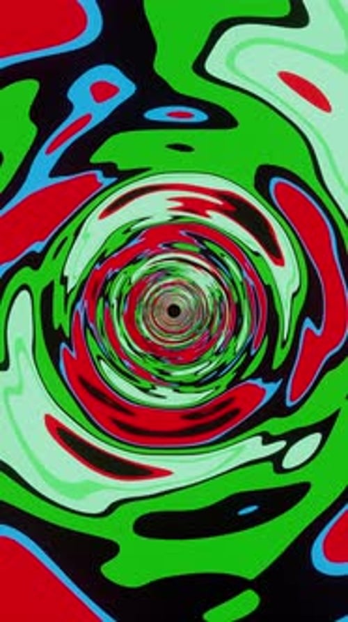 Design de tunnel circulaire abstrait multicolore. Animation en boucle