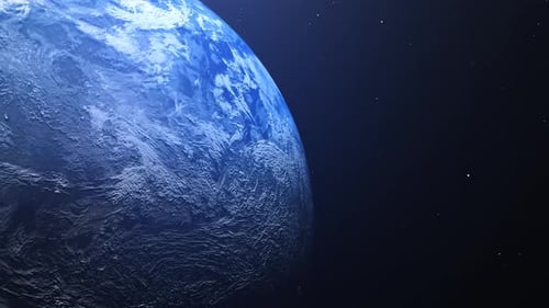 Realistic 3D Earth Rotation in Space with Stars