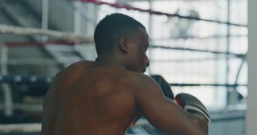 Man Boxing and Training With Punching Bag