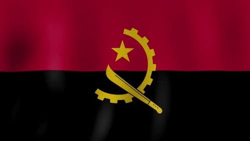 National Flag of Angola Waving Animation