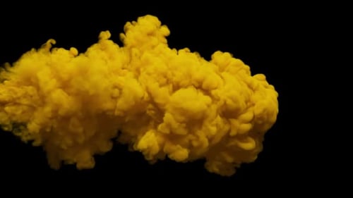 Slow motion 3D animation of yellow smoke. The file contains an Alpha Channel.