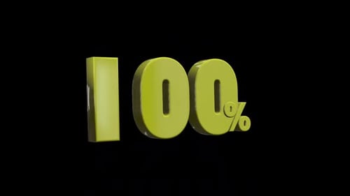 100 percent - Yellow 3D Animation