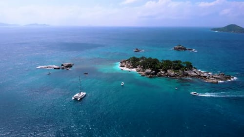 Tropical Island at the Seychelles Drone View Island Seychelles Coco Island Seychelles