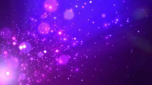 Abstract Glowing Bokeh Particles Purple Blue Background Loop