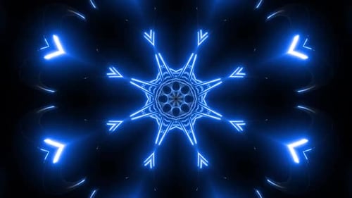 Abstract neon blue flower design on black backdrop for modern digital projects