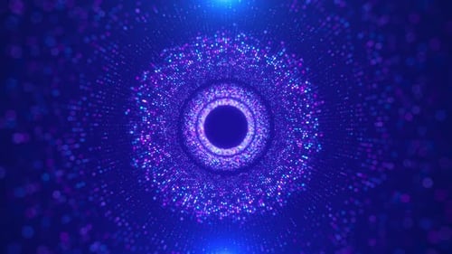 Blaue abstrakte, glänzende Glitzerpartikel, Bühnenpreis, 3D-Cyber-Digitaltechnologie, Animation, New Motion
