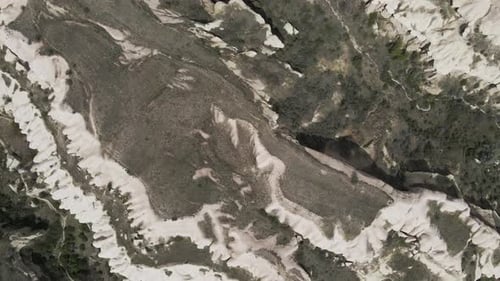 Aerial view of Goreme Valley, Cappadocia, Nevsehir, Turkey.