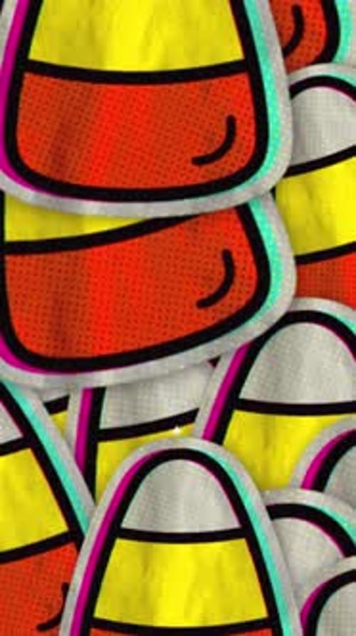 Retro Candy Corn Halloween Vertical Transition