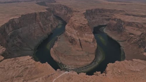 Aerial View of the Horseshoe Bend Landscape in Arizona