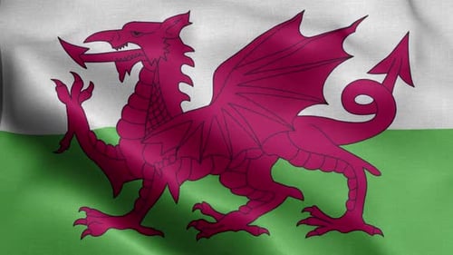 Vorderseite mit walisischer Flagge