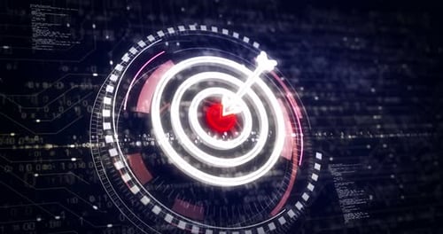 Objetivo: estrategia empresarial, símbolo, concepto digital