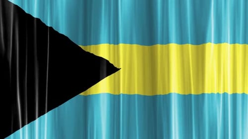 Animated Bahamas Flag Waving Seamless Loop Background