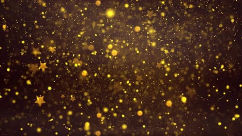 Golden Sparkling Particles and Stars Background Loop