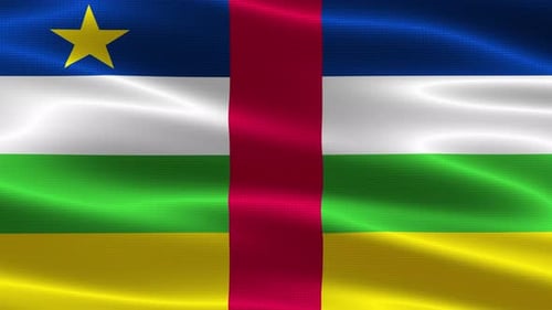 Central African Republic National Flag Realistic Waving Animation