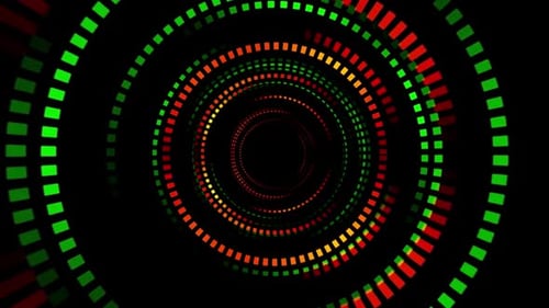 Abstract Digital Tunnel of Concentric Geometric Squares