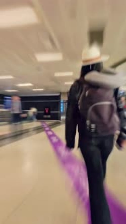 Hyperlpase Pov Traveler Walk Through Airport (Vertical)