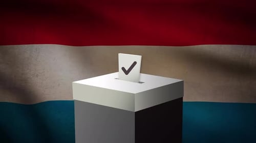 Casting vote into the ballot box during Luxembourg election