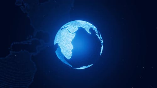 News broadcasting. Business expansion worldwide. Technological hologram.