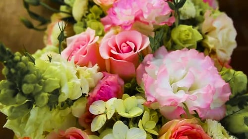 Close Up of Pink and Orange Flower Bouquet
