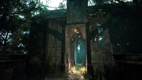 Creepy Old House in the Woods