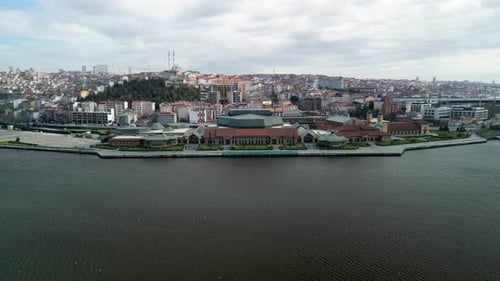 Halic Congress Center in Istanbul Turkey, fly left shot