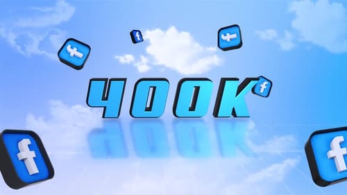 400K Facebook Followers Social Media Achievement Reveal Animation