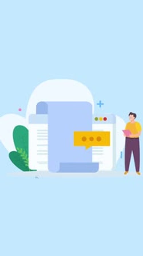 Man Working In The Office Checks His E-mails With A Tablet In His Hand On Vertical