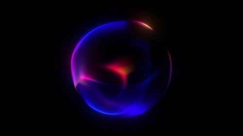 Abstract Glowing Fluid Sphere Animation