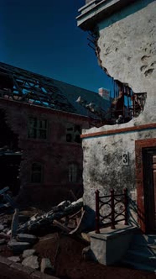 Demolished Building Against Sky