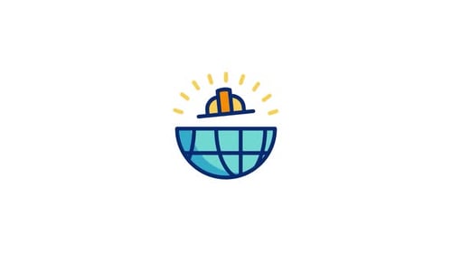 Animated Flat Design Global Construction Icon