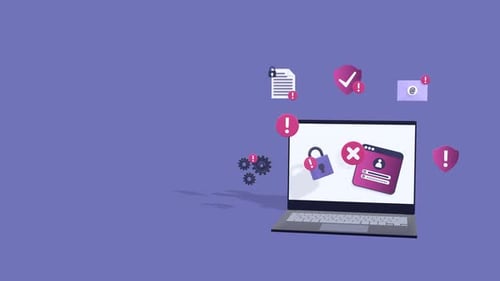 Animation zu Phishing-Betrug und Cyberbedrohungen mit Kopierraum für Text.