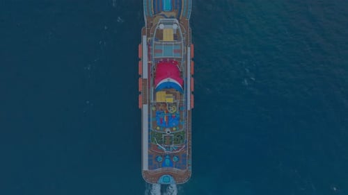 aerial top shot of cruise in Amber cove cruise terminal, puerto Plata, Dominican