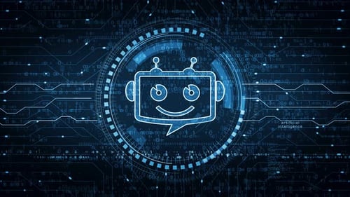 Chatbot ai online assistant support symbol loop digital concept