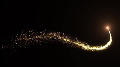 Sparkling Golden Particle Trail Reveal Effect