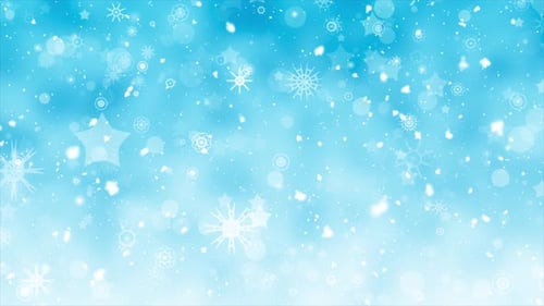 Blue Christmas Snowfall Winter Background Loop