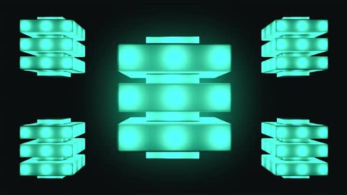Abstract Geometric Stacked Cubes Glowing Loop Background