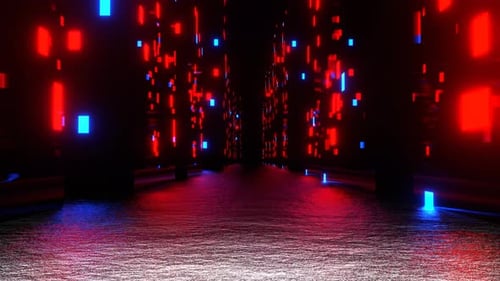 Red And Blue Cyber Quarter Background Vj Loop In 4K