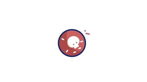 Animated Flat Design Donut Skull Bite Icon
