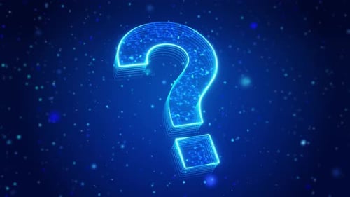 Question Mark Digital Technology Virtual Screen HUD Hologram Hi Tech Concept