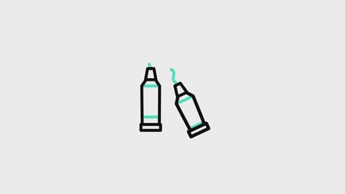 Flat Design Tubes Dispensing Wavy Fluid Animation