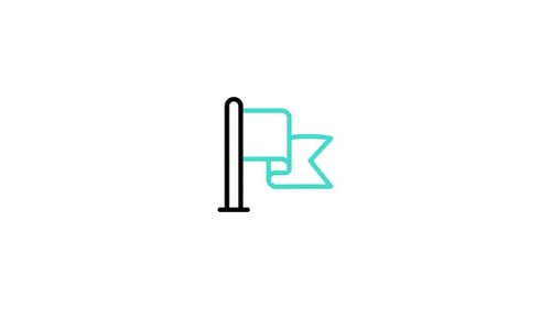 Minimalist Line Art Flag Icon Animation