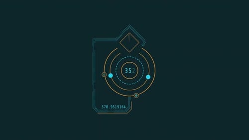 Looped Animation of Circles and Rectangles HUD Element