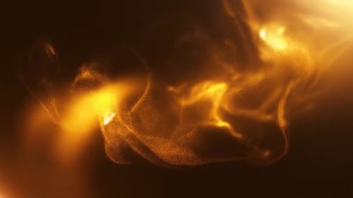 Abstract Golden Particle Flowing Background Motion Graphic