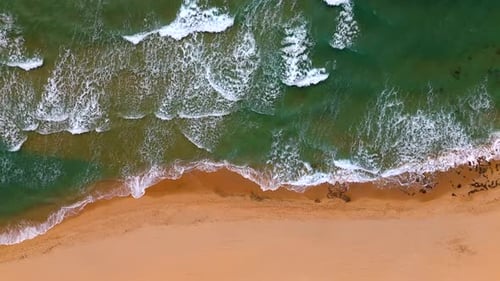 The Beach Displays a Serene Landscape with Golden Sands Calming Waves Italy