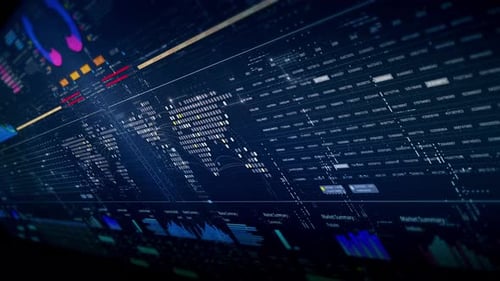 Futuristic Global Business Data Analysis Interface