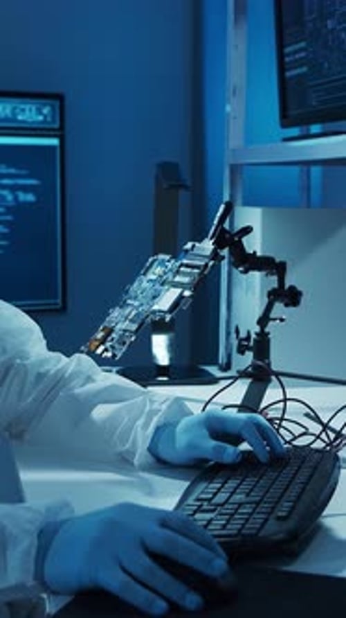 Wissenschaftliches Labor mit verschiedenen Forschungsgeräten Wissenschaftler führen Experimente durch