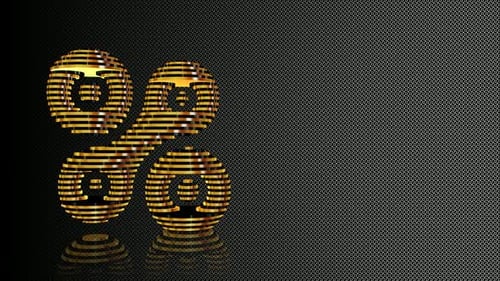 Golden Percentage Symbol Geometric Looping Animation